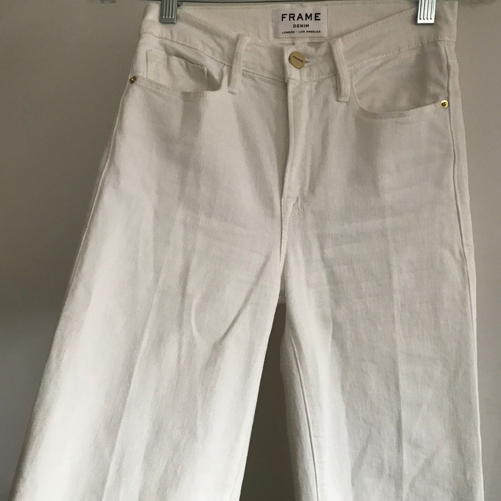 COPY - FRAME high waisted wide leg crop. Size 24